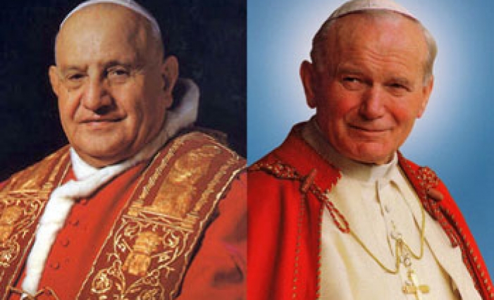 papa giovanni xxiii e papa giovanni paolo ii proclamati santi