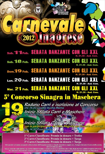 ecco il programma del carnevale 2012