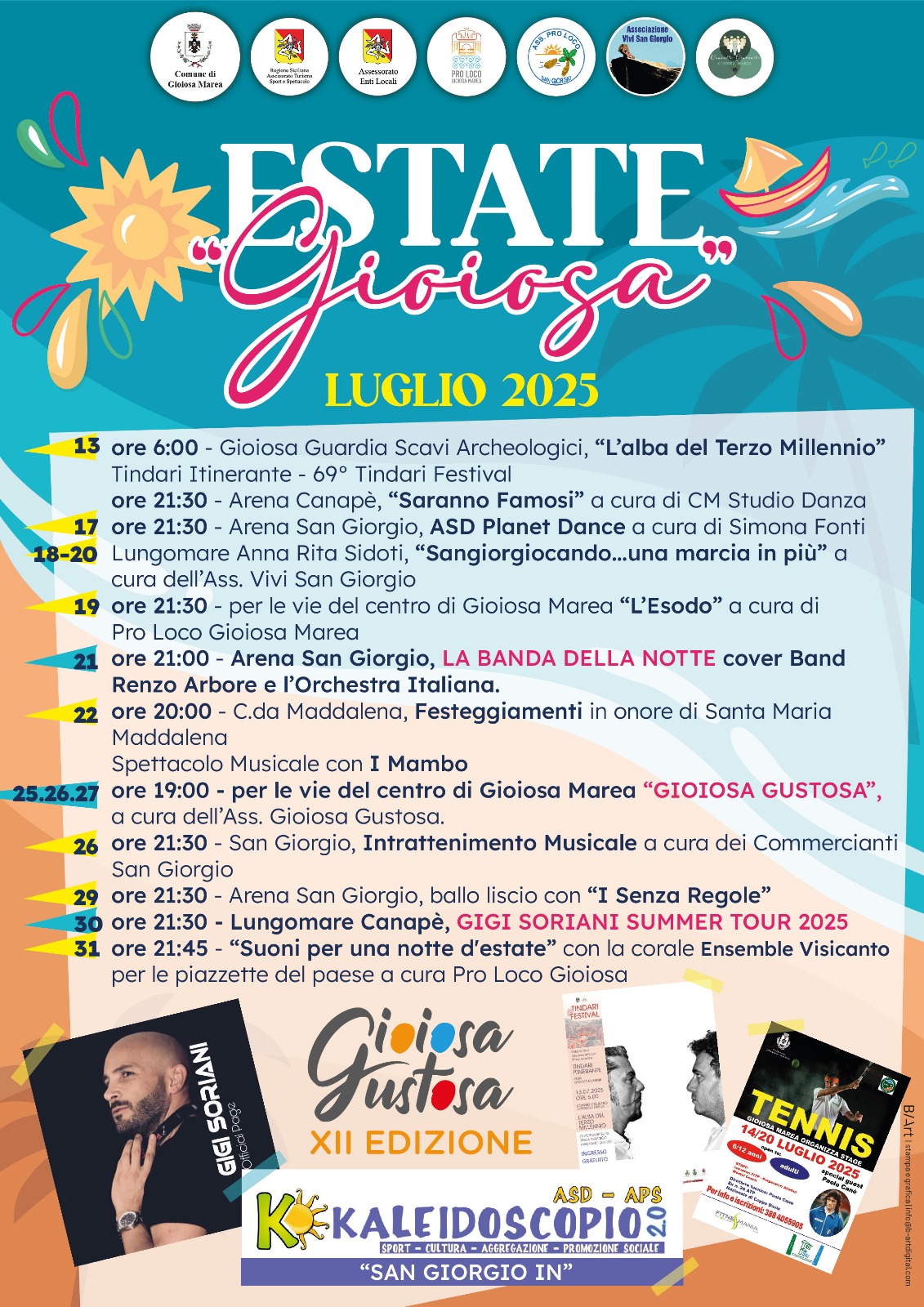 gioiosa marea - il programma estivo di luglio 2025