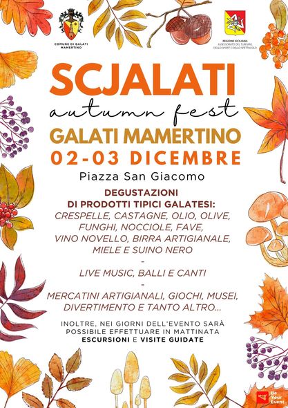galati mamertino – scjalati autumn fest 2023, spostato al 2 e 3 dicembre