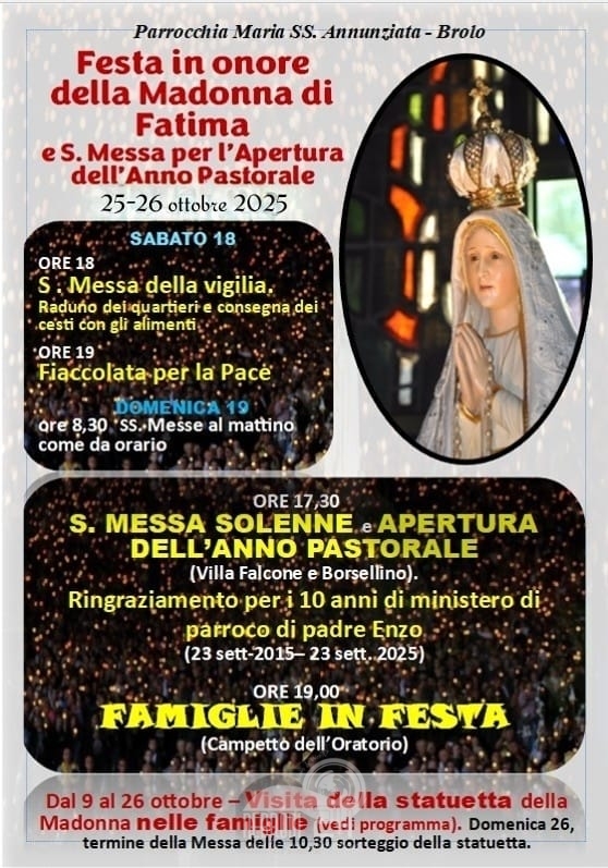 brolo in festa: la parrocchia maria ss. annunziata celebra la madonna di fatima e lapertura dellanno pastorale