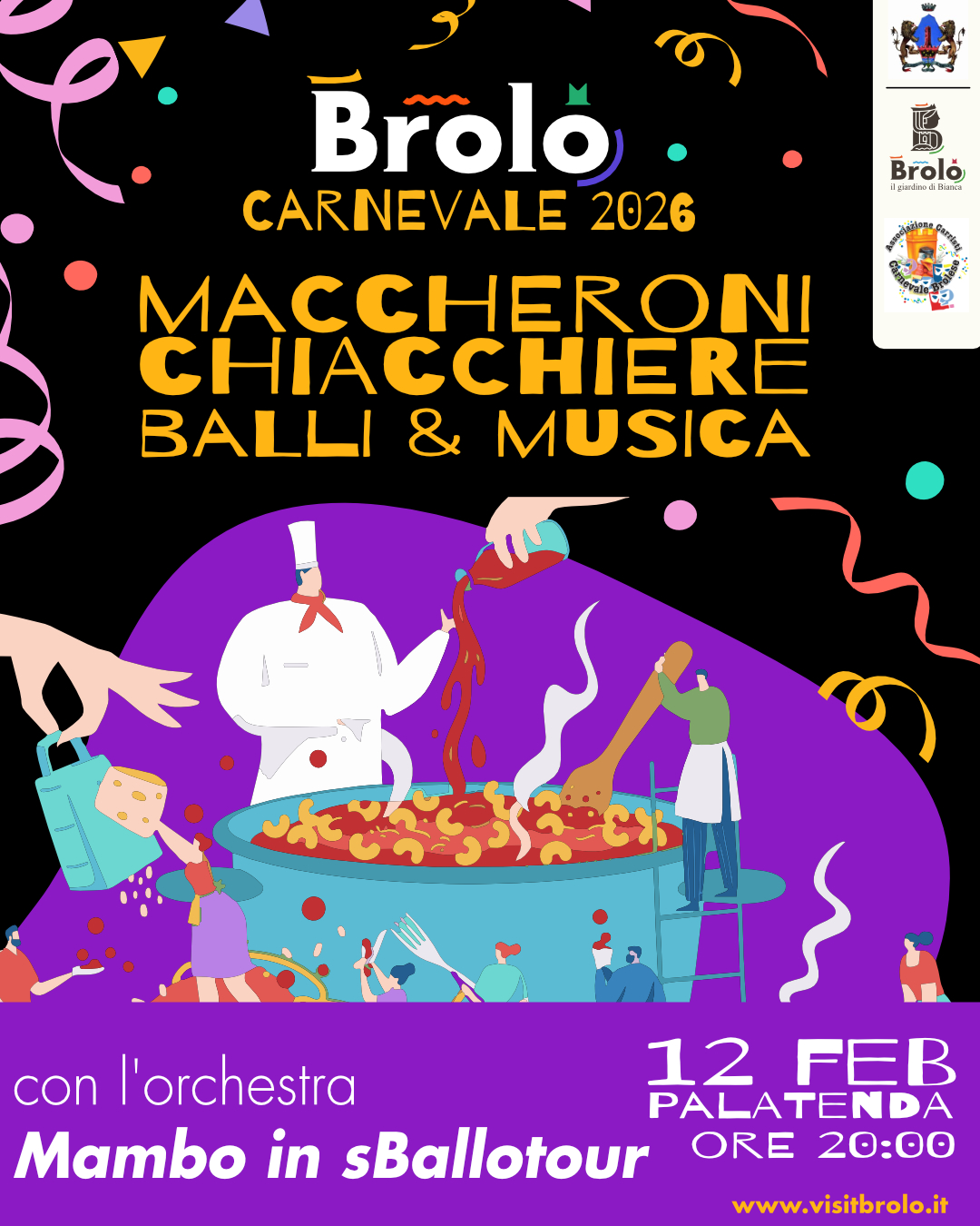 brolo � il gioved� grasso si accende al palatenda: maccheroni, tradizioni e il ritmo dell�orchestra mambo