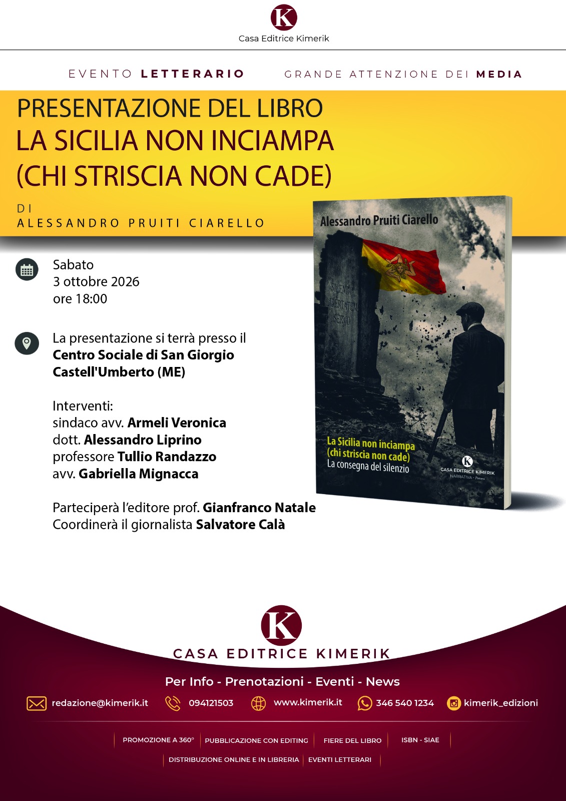 oggi la presentazione del libro �la sicilia non inciampa� del noto penalista alessandro pruiti