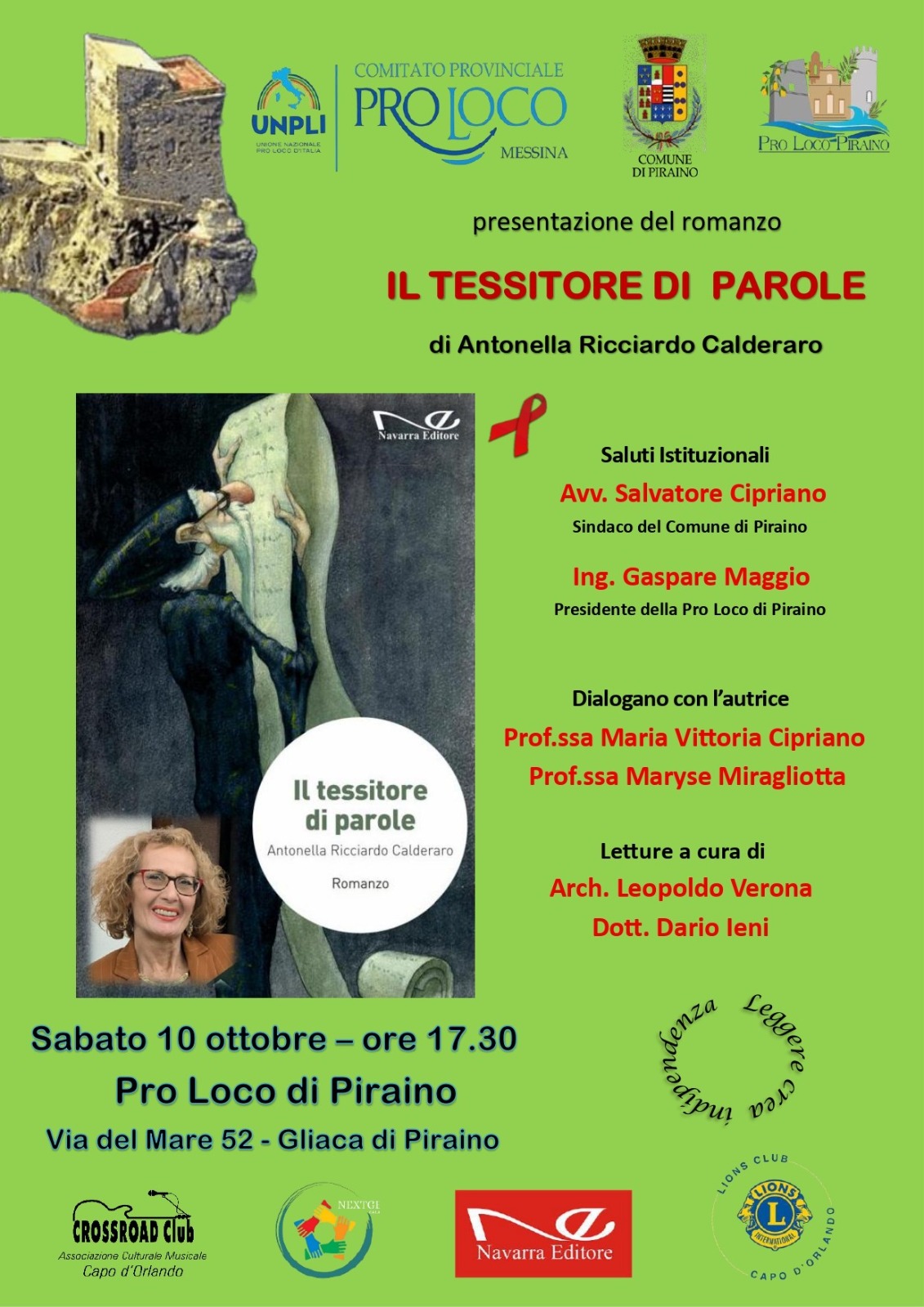 presentazione del romanzo il tessitore di parole di antonella ricciardo calderaro